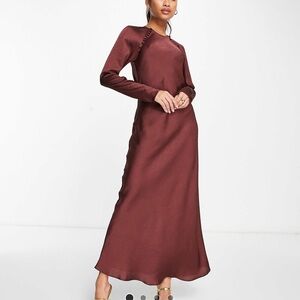 ASOS Oxblood Long Sleeve Dress